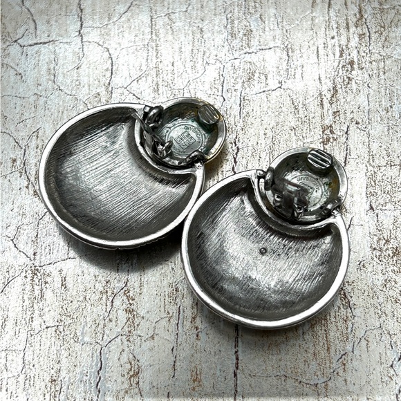 Vintage 80s Rare Givenchy Wide Cuff Two Tone Bracelet & Clip On Earrings Bundle - Picture 13 of 16